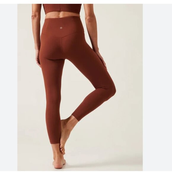 Athleta Pants - Athleta Ultra high rise elation 7/8 tight orange red Leggings M Medium